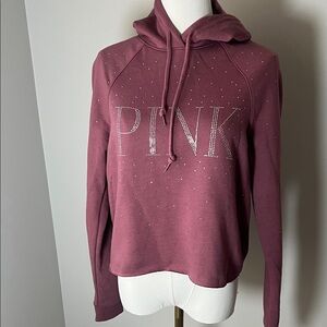 PINK Victoria's Secret Maroon Hoodie with Rhinestones